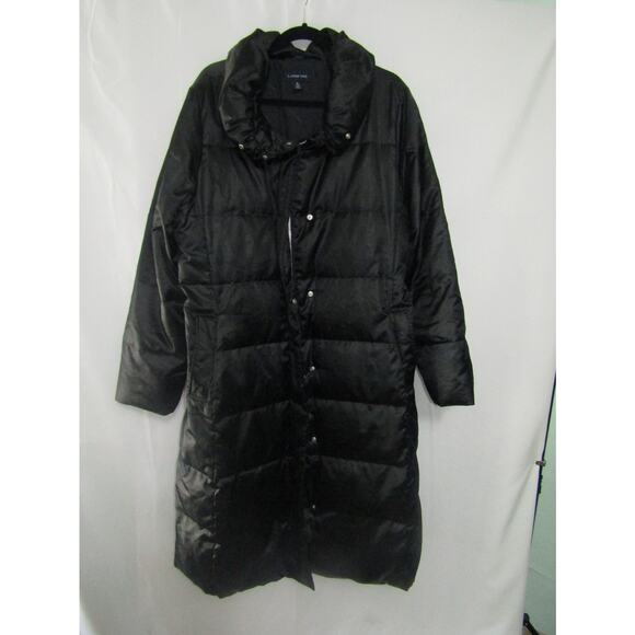 Lands’ End Black Long Puffer Down Coat Women’s XL Winter Jacket Warm Cozy Fall - Picture 1 of 9